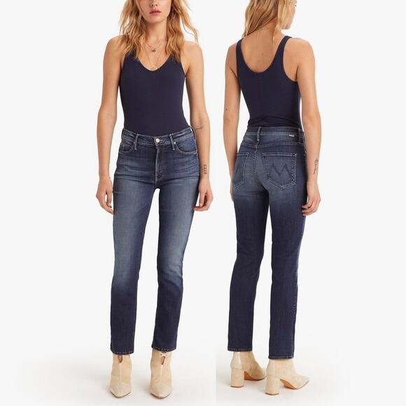 Mother Denim Mid Rise Dazzler Ankle Jeans On The Edge Dark Wash Straight Size 26 - Picture 1 of 7
